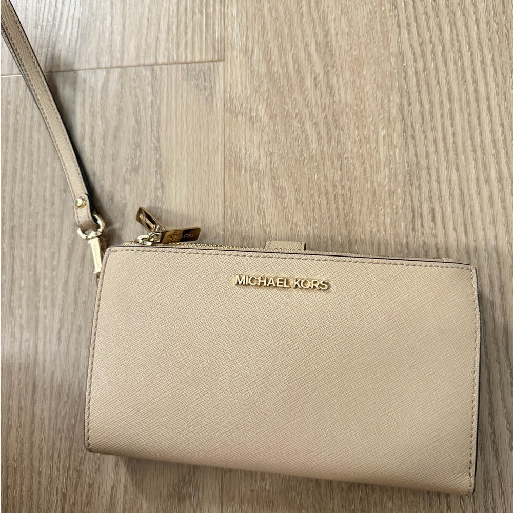Michael Kors Tan Wristlet Clutch